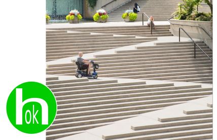 Rampa realizzata in gradinata per renderla accessibile