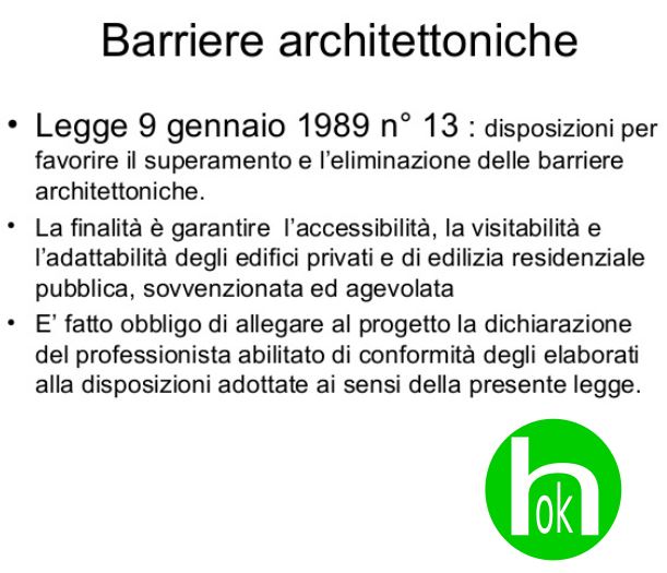 Legge 13/1989 sulle barriere architettoniche